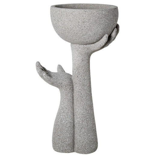 Macetero gris acabado cemento