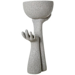 Macetero gris acabado cemento