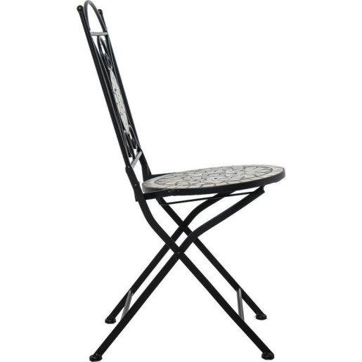 Set mesa y 2 sillas  negro y piedra