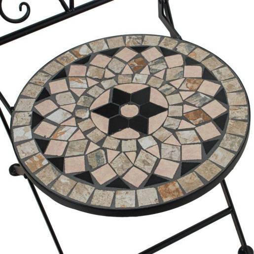 Set mesa y 2 sillas  negro y piedra