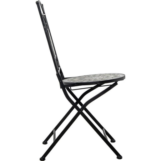 Set mesa y 2 sillas negro, verde y piedra