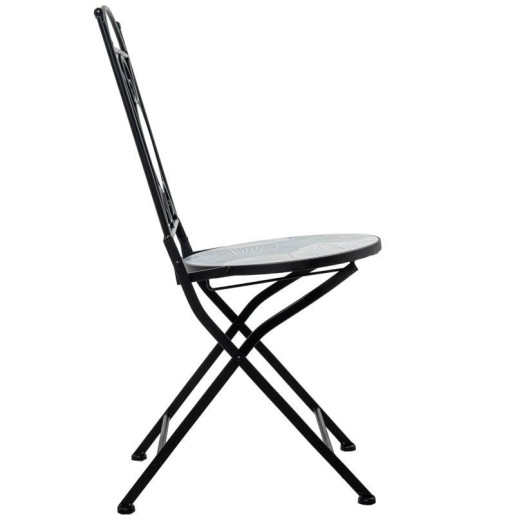 Set mesa y 2 sillas negro, azul y blanco