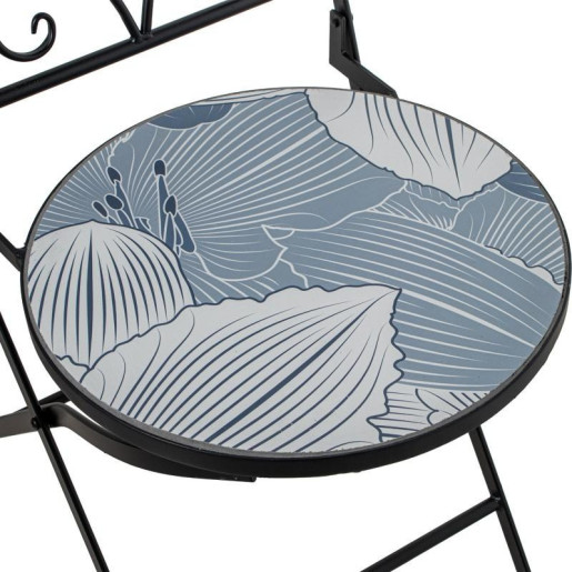 Set mesa y 2 sillas negro, azul y blanco