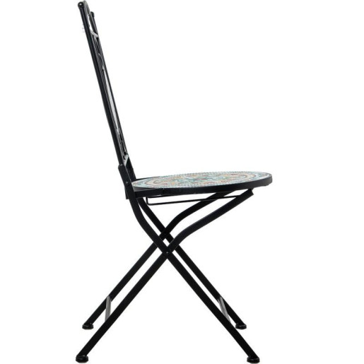 Set mesa y 2 sillas  negro, azul y amarillo