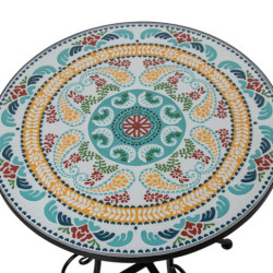 Set mesa y 2 sillas  negro, azul y amarillo