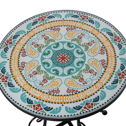 Set mesa y 2 sillas  negro, azul y amarillo