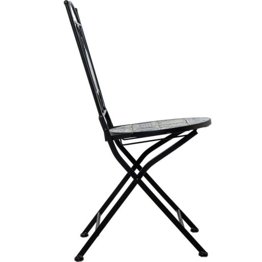 Set mesa y 2 sillas negro, azul y blanco