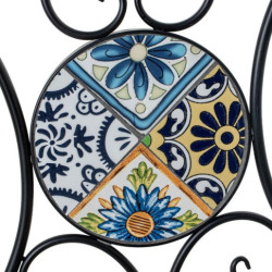 Set mesa y 2 sillas negro, azul y blanco