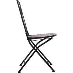 Set mesa y 2 sillas negro, amarillo, azul y blanco