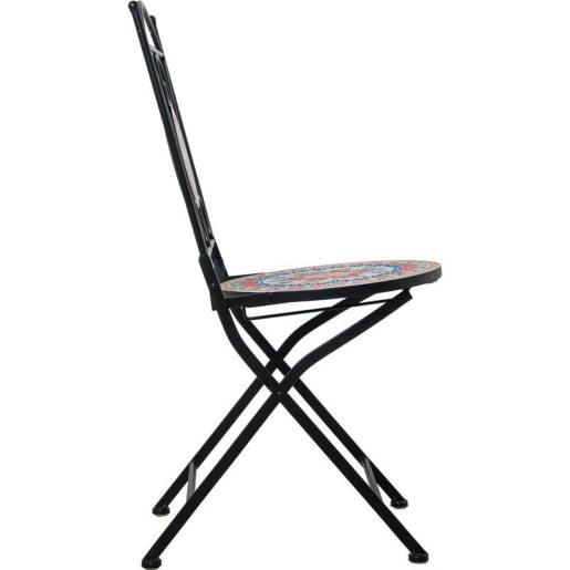 Set mesa y 2 sillas negro, amarillo, azul y blanco