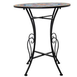 Set mesa y 2 sillas negro, amarillo, azul y blanco