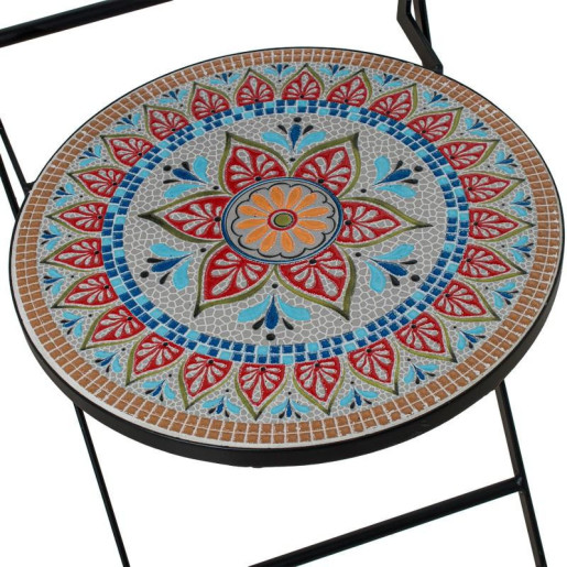 Set mesa y 2 sillas negro, amarillo, azul y blanco