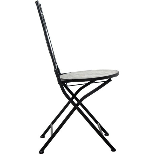 Set mesa y 2 sillas negro, gris y blanco