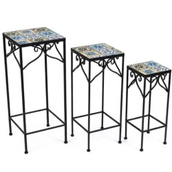 Set 3 pedestales negro, azul y amarillo