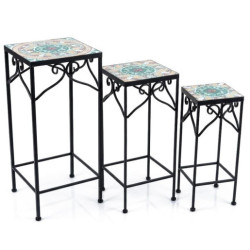 Set 3 pedestales negro, amarillo y rojo