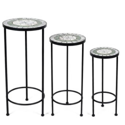 Set 3 pedestales , verde y piedranegro