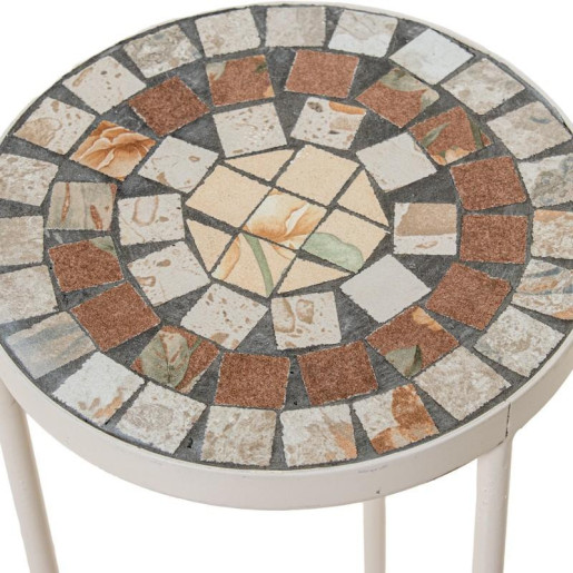 Set 3 pedestales crema, marron y piedra