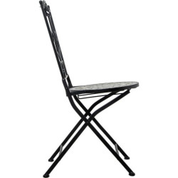 Set mesa y 4 sillas negro, verde y piedra