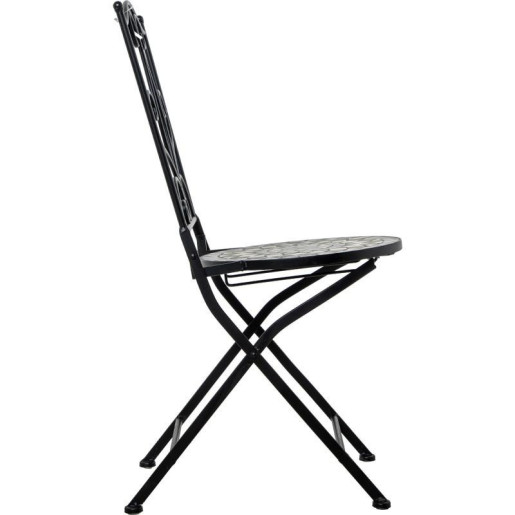 Set mesa y 4 sillas negro, verde y piedra