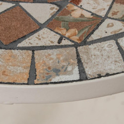 Set mesa y 4 sillas  crema, marron y piedra