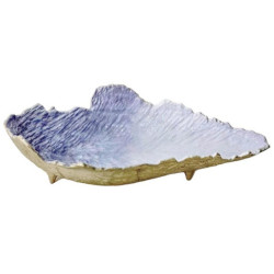 Centro mesa dorado, blanco y azul