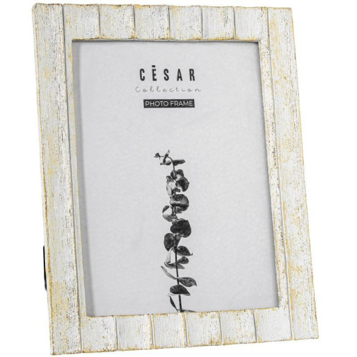 Portafotos mesesina blanco y dorado