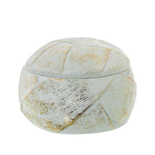 Joyero mesa blanco y dorado