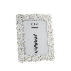 Portafotos mesesina blanco y dorado