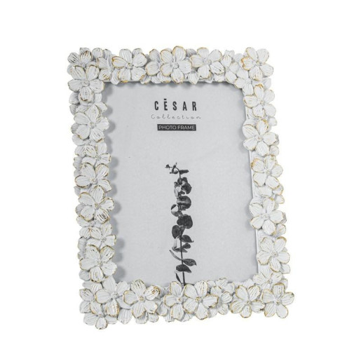 Portafotos mesesina blanco y dorado