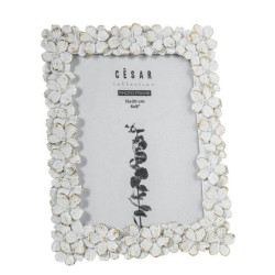 Portafotos mesesina blanco y dorado