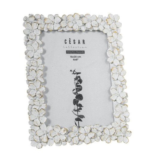 Portafotos mesesina blanco y dorado