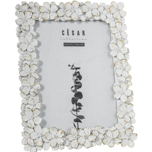 Portafotos mesesina blanco y dorado