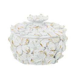 Joyero blanco y dorado