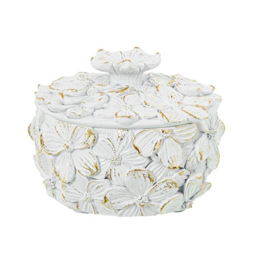 Joyero blanco y dorado