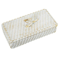 Joyero blanco y dorado