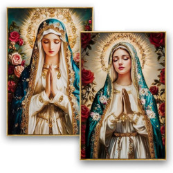 Set 2 cuadros religiosos Multicolor