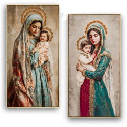 Set 2 cuadros religiosos Multicolor