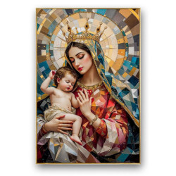 Set 2 cuadros religiosos Multicolor