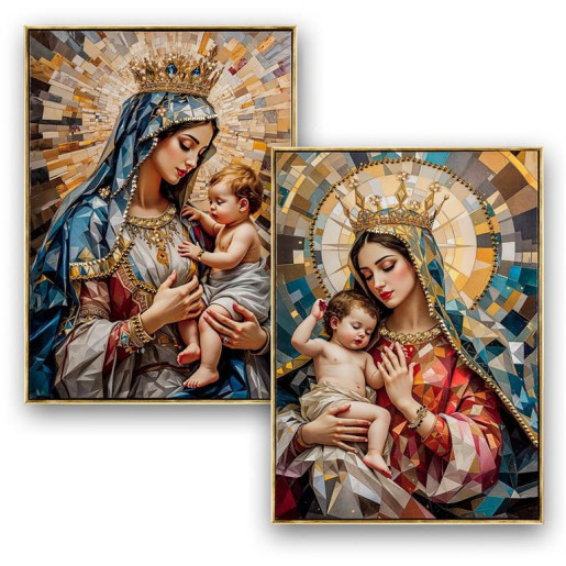 Set 2 cuadros religiosos Multicolor