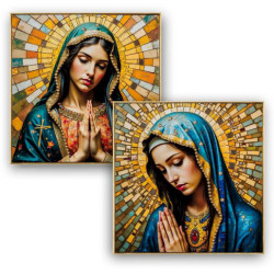 Set 2 cuadros religiosos Multicolor