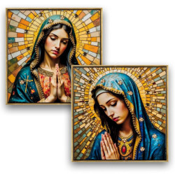 Set 2 cuadros religiosos Multicolor