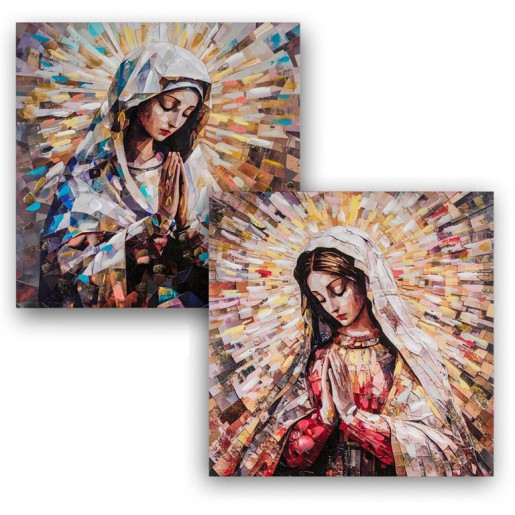 Set 2 cuadros religiosos Multicolor