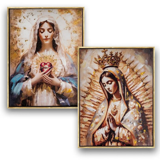 Set 2 cuadros religiosos Multicolor