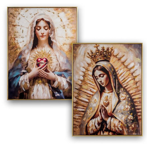 Set 2 cuadros religiosos Multicolor