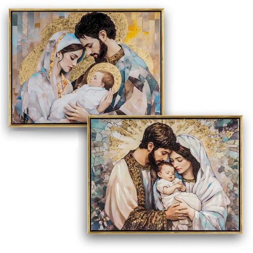 Set 2 cuadros religiosos Multicolor