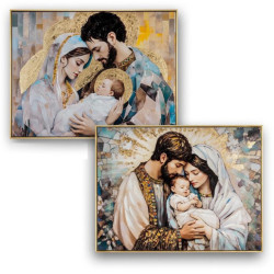 Set 2 cuadros religiosos Multicolor
