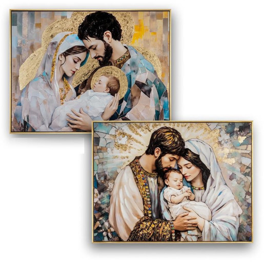 Set 2 cuadros religiosos Multicolor