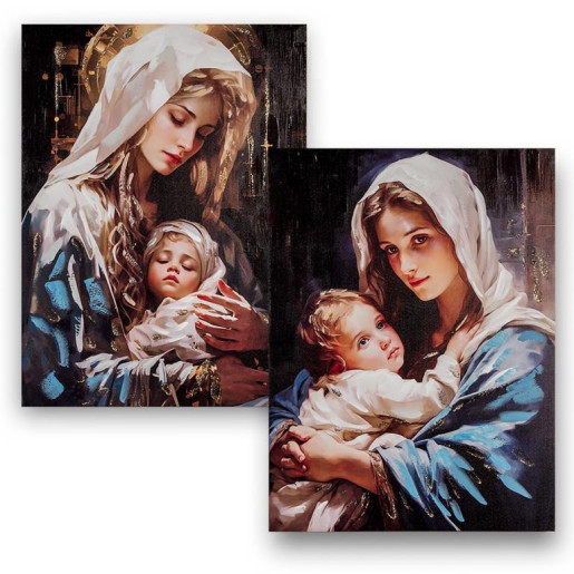 Set 2 cuadros religiosos Multicolor