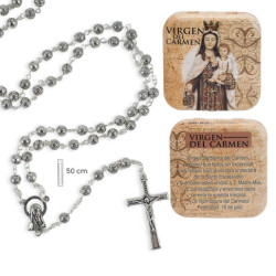 Rosario en caja Plateado