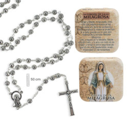 Rosario en caja Plateado